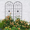 YONWAY 2 Pack Metal Garden Trellis, 86.7x19.7 in, Fence Rustproof Garden Trellis, for Climbing Plants Support Roses Flower Outdoor Lawn - 4 of 4