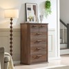 ORRD 45.6” Tall 6-Drawer Dresser, Modern Fluted Chest for Small Spaces, Curved Profile Wood Storage Cabinet with Anti-Tip, for Bedroom Entryway，Walnut - 2 of 4