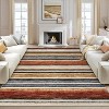 Modern Striped Rug,Farmhouse Non Slip Washable, Large Area Rug for Living Room Bedroom - 3 of 4