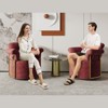 KWPZQEB 360¡ã Swivel Accent Chair, Modern Round Swivel Barrel Chairs with Metal Legs, Upholstered Sofa Arm Chairs for Bedroom, Reading, Office - 4 of 4