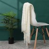 PiccoCasa Wavy Pattern Decorative Knit with Tassels Throw Blanket - 2 of 4