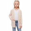 Clearlove Girls' Solid Color Knit Cardigan Long Sleeve Open Front Sweater with Pocket Cute Loose Fit Outerwear for Kids - 2 of 4