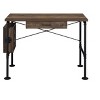 Vynxaria Rectangular Writing Desk - Weathered Oak & Black Finish, 1 Drawer, Left Facing 3-Tier Shelf, 70lbs Top Weight Limit - 4 of 4