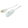 Woods 8' Grounded Extension Cord White: 16 AWG, 3 Outlets, Indoor Use, UL Listed, 13 Amps, 8 ft Length - 4 of 4