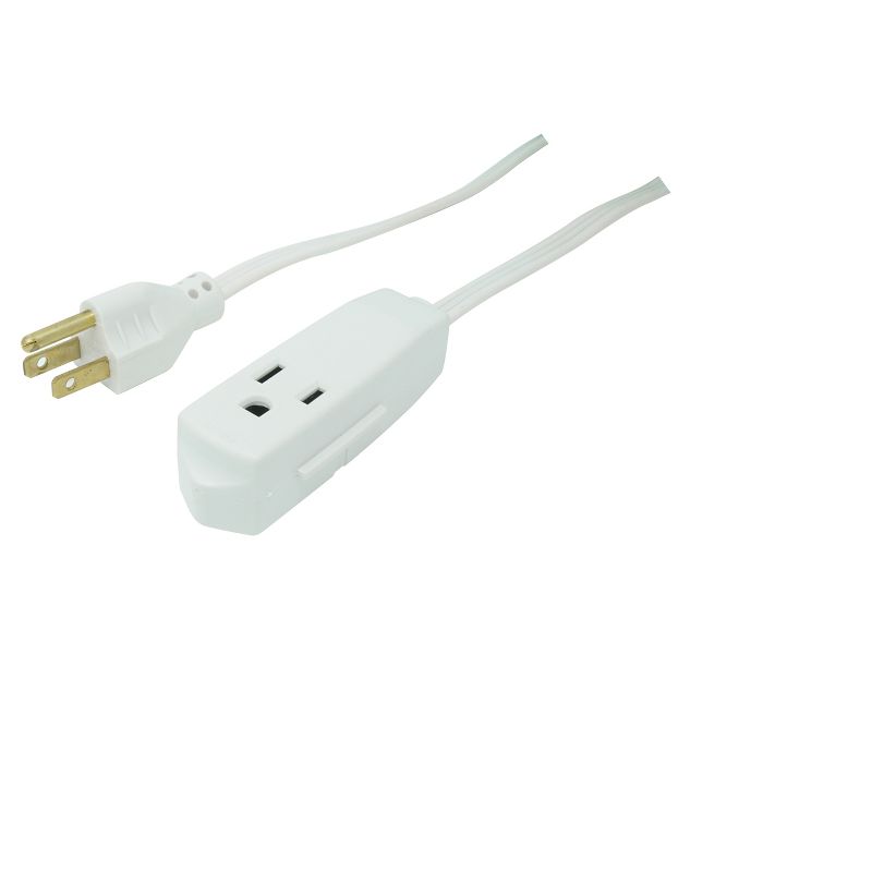 Woods 8&#39; Grounded Extension Cord White, 4 of 5