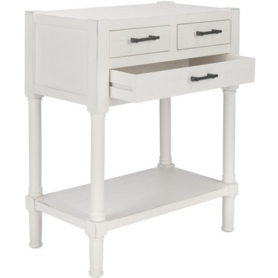 Filbert Distressed White 28'' Wood & Metal Console Table with Storage