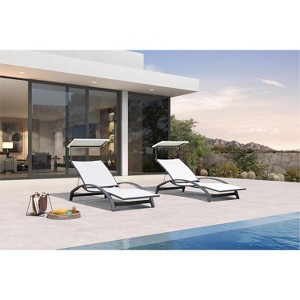 PURPLE LEAF Outdoor Chaise Lounge Chair Set of 2 Patio Pool Lounger Chairs with Wooden Armrest Sunbathing Tanning Recliner for Outside Backyard - 1 of 4