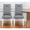 HomeRoots Set of Two Gray And White Upholstered Faux Leather Dining Side Chairs - 2 of 4