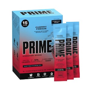 Prime Hydration Sticks Electrolyte Supplement Powder - Cherry Freeze - 0.33oz/15ct - 1 of 4