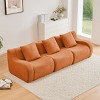 Modular Teddy 3 Seater Sectional Sofa with Curved Armrests, 115" Extra Deep Seat Couch for Living Room-3irtyhousy - 3 of 4
