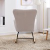 Teddy Upholstered Glider Rocking Accent Chair with High Backrest for Living Room, Bedroom, Offices - 4 of 4