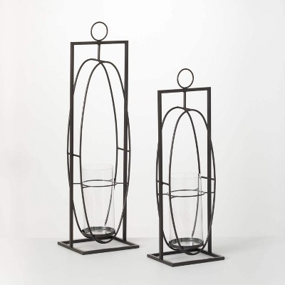 Sullivans Oversized Sconce Holder Set of 2, 30"H & 24.75"H Black