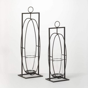 Sullivans Oversized Sconce Holder Set of 2, 30"H & 24.75"H Black - 1 of 4
