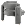 NicBex Velvet Barrel Accent Chair,Upholstered Living Room Chairs with Mid-Height Curved Backrest,Cozy Armchair,Accent Chairs for Living Room - 3 of 4