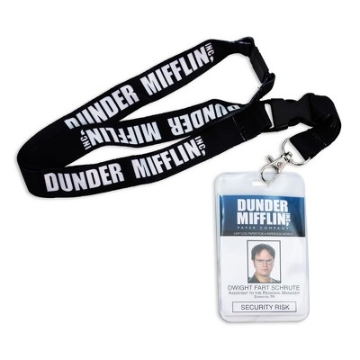  The Office Dunder Mifflin Costume Lanyard Dwight or Michael  Clear ID Badge Holder : Office Products