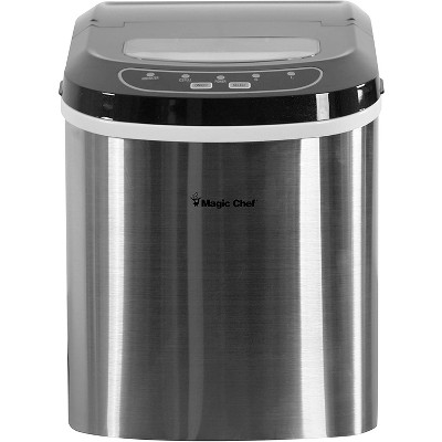 Magic Chef MCIM22ST Portable Home Countertop Ice Maker with Settings Display, 27 Pounds Per Day, Stainless Steel