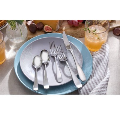 Oneida 45pc Ainsley Flatware Set: Stainless Steel Silverware, Service for 8, Dishwasher-Safe, Includes Serving Utensils