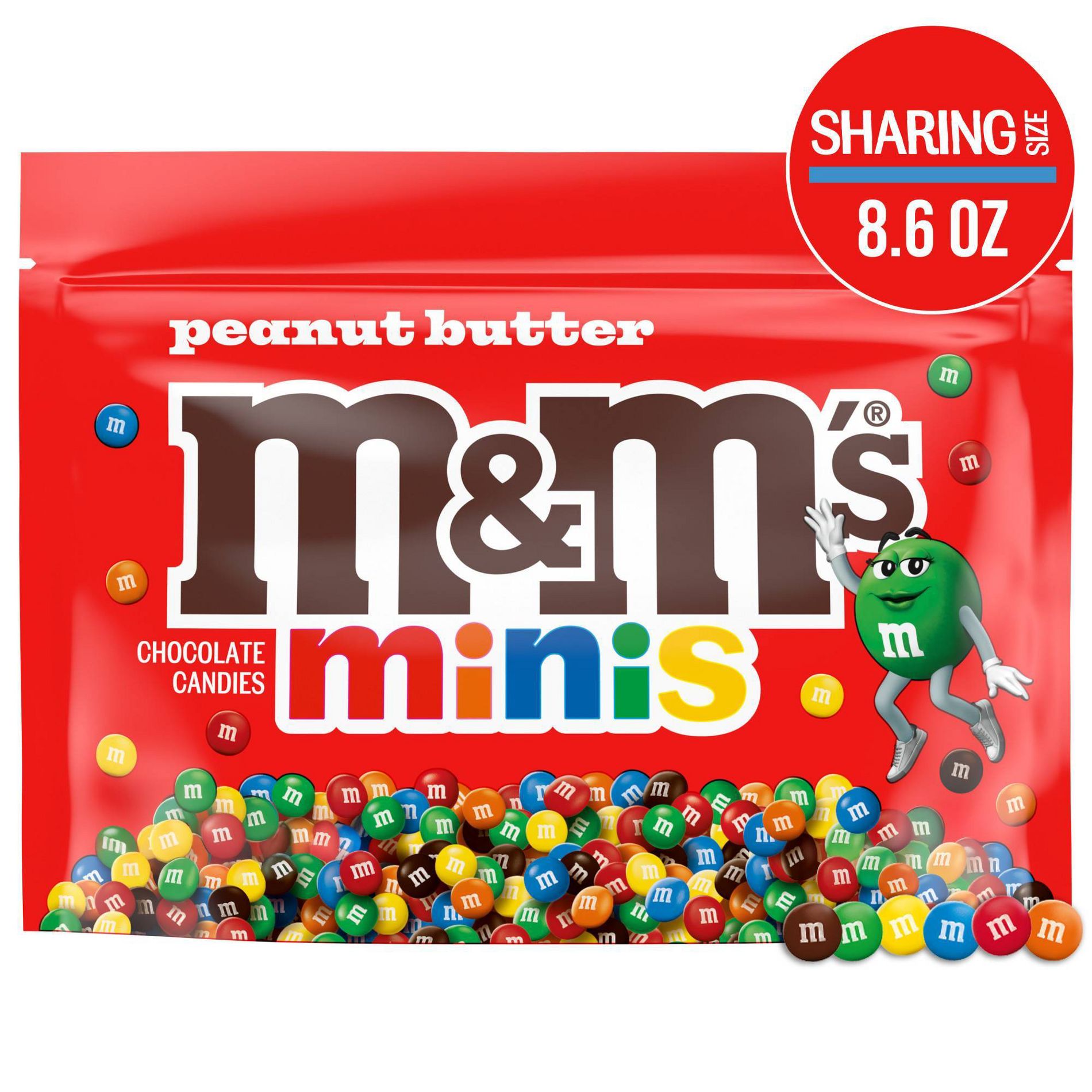 M&M'S Peanut Butter Minis Chocolate Candy Bag Share Size - 8.6oz