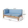 Sapphtopaz Mid-Century Modern 4-Piece Outdoor Patio Sofa Set, Modular Sectional Sofa with Coffee Table, Acacia Wood Outdoor Sofa Set with X-BACK - 4 of 4