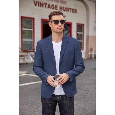 COOFANDY Men's Casual Blazer Two Button Sport Coats Lightweight Printed Lining Suit Jacket BLACK M — фото 2