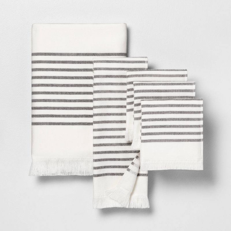Core Stripe Bath Towel Railroad Gray - Hearth &#38; Hand&#8482; with Magnolia, 3 of 6