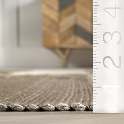 Boxelder Checked Cotton Rectangular Tan Area Rug, 8' x 10'
