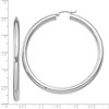 Black Bow Jewelry 4mm Sterling Silver, Extra Large Round Hoop Earrings, 60mm (2 3/8 In) - 4 of 4