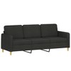 vidaXL 2 Piece Sofa Set with Cushions in Durable Black Fabric with Metal & Plywood Frame - 3 of 4