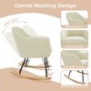 Rocking Chair Nursery, Teddy Baby Nursery Rocking Chairs, Glider Chair with Armrests and Upholstered Pad - 4 of 4