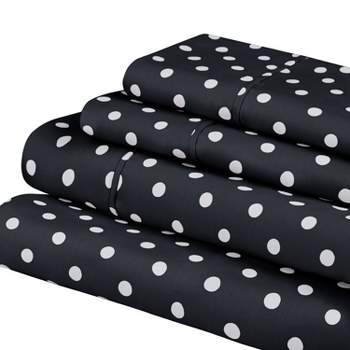 Polka Dot 600 Thread Count Cotton Blend Deep Pocket Bed Sheet Set by Blue Nile Mills