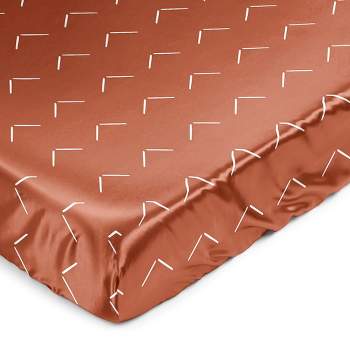 Sweet Jojo Designs Boy or Girl Unisex Satin Fitted Crib Sheet Diamond Tuft Orange and Ivory