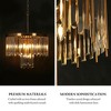 LNC Athean Mid-Century Modern Luxury Crystal Prism Chandelier,Gold,8in/21.7in/41.3in - 2 of 4