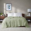 Gulches Green Basketweave Cotton 108x90 Blanket 1 Piece - 3 of 4
