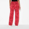 Women's Strawberry Shortcake Print Wide Leg Fleece Graphic Pants - Red - 3 of 3