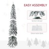 6ft Tall Prelit Pencil Artificial Christmas Tree Holiday D¹Ècor with 407 Snow Flocked Branches, 250 Warm White or Colorful LED Lights, Downswept Shape - 2 of 4