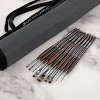 Borciani e Bonazzi Unico Synthetic Mongoose Artist Paint Brush - Set of 9 w/ Case - Watercolors, Oil & Acrylic Paint - Handcrafted in Italy, Anti-Roll - 3 of 4
