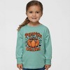 The Juniper Shop Coquette Pumpkin Season Leopard Toddler Long Sleeve Tee - 5/6T - Seafoam - 3 of 4