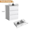 CIPACHO White 3-Drawer Handle-Free Dresser - Modern Wooden Tall Nightstand for Bedroom - 2 of 4