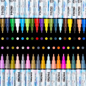 PINTAR Premium Acrylic Paint Pens - Fine Tip Pens For Rock Painting, Ceramic Glass, Wood, Paper, Fabric & Porcelain (35 colors) - 1 of 4