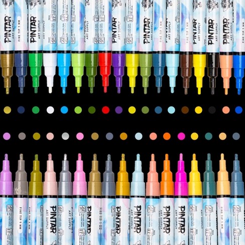 24 Colors Acrylic Paint Pens, Paint Markers for Rock Painting, Fine Point  Acrylic Pens Art Supplies for Canvas, Ceramic, Wood, Stone, Glass, DIY Craft