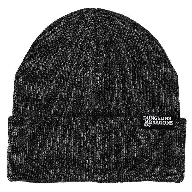 Dungeons and Dragons Ampersands Flat Embroidery Logo Dark Charcoal Acrylic Knit winter Beanie Hat, 2 of 3