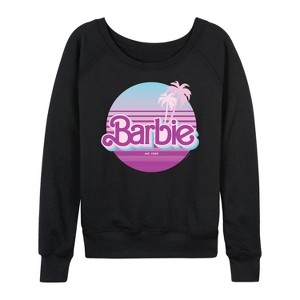 Women's - Barbie - Retro Style Lightweight French Terry Wide Neck Long Sleeve Shirt - 1 of 4