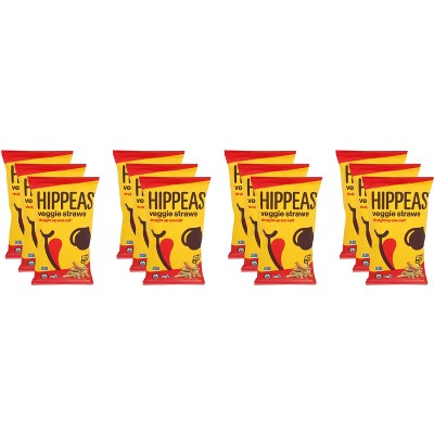 Hippeas Straight Up Sea Salt Veggie Straws - Case of 12 - 3.75 oz