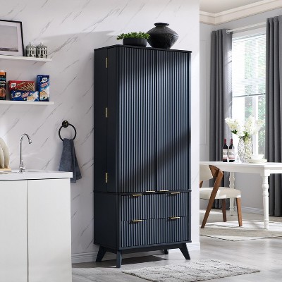 SinCiDo 72" Pantry Cabinet, Kitchen Pantry Storage Cabinet, with 10 Door Shelves & 2 Drawers, Wood Cupboard for Kitchen & Living Room