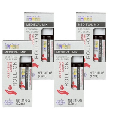 Aura Cacia Medieval Mix Essential Oil Cleansing Aroma Roll-On - Case of 4/0.31 fz