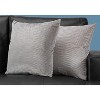 Monarch Specialties Pillows Set Of 2 18 X 18 Square Insert Included Decorative Throw Accent Sofa Couch Bedroom Polyester Hypoallergenic Grey Modern - 4 of 4