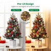 3ft Pre-Lit Mini Christmas Tree, Tabletop Artificial Xmas Tree with 78 Led Lights, Snow Flocked or Nordic Spruce, For Home and Office - 3 of 4