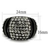 Slickblue Women's Wide Band Ring, Black Stainless Steel with Hematite Synthetic Crystal Clustered Pave, Sizes 5–10 - 2 of 4