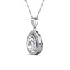 18k white gold plated pendant necklace with simulated diamond crystals, teardrop shape - 4 of 4