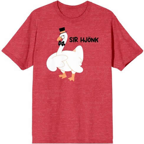 Honk Honk Am Meme Fancy Goose With Top Hat, Tie, and Monocle Unisex Red Heather Graphic Tee - image 1 of 3